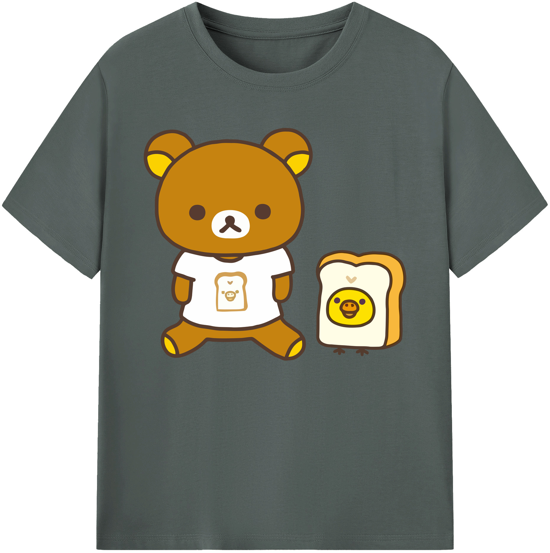 （画像用） リラックマ リラックマ キイロイトリ Rilakkuma Korilakkuma Kiiroitori 綿100％ メンズ半袖Tシャツ｜肌触りやわらか＆通気性